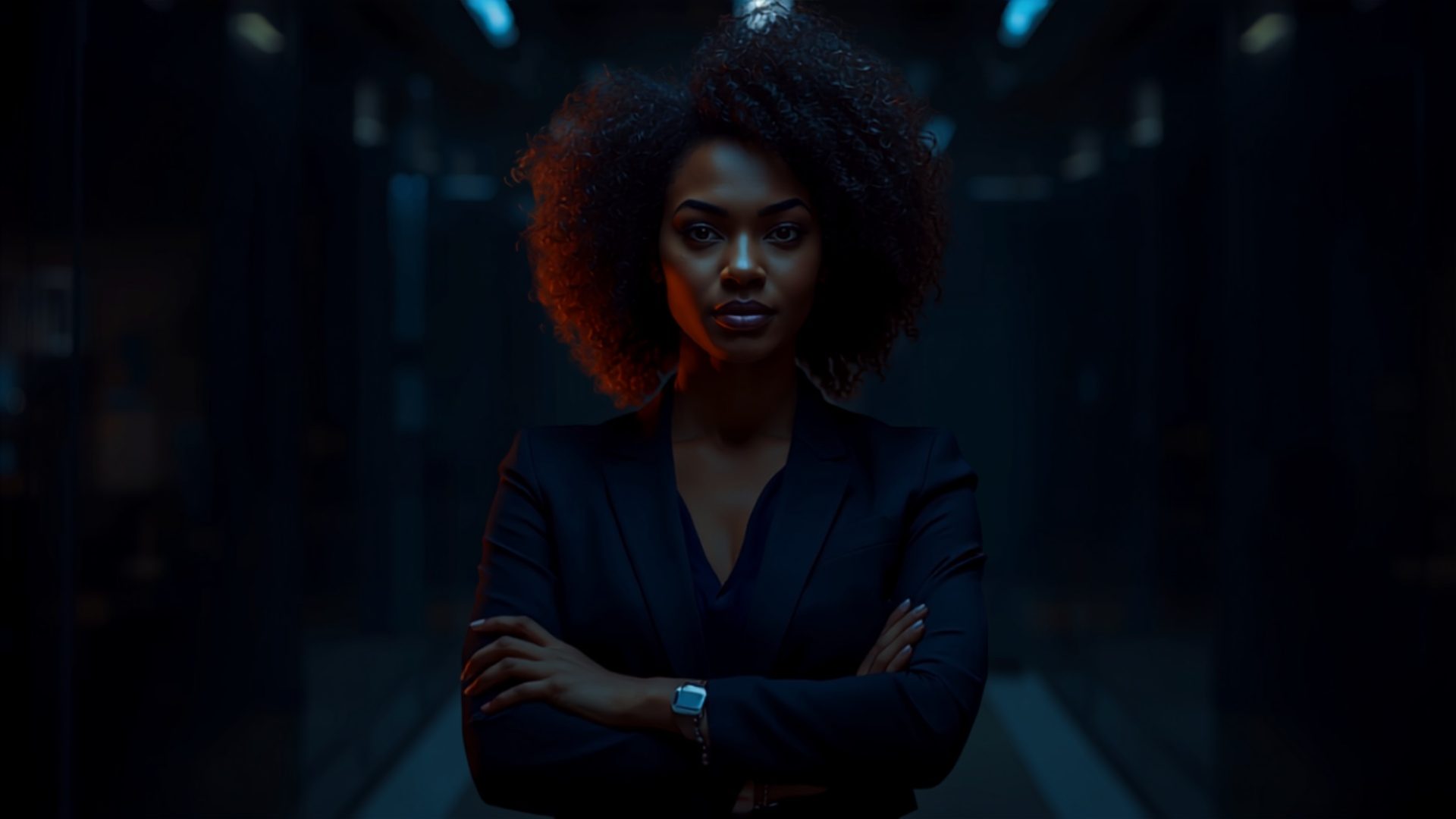 A data protection expert in a modern office